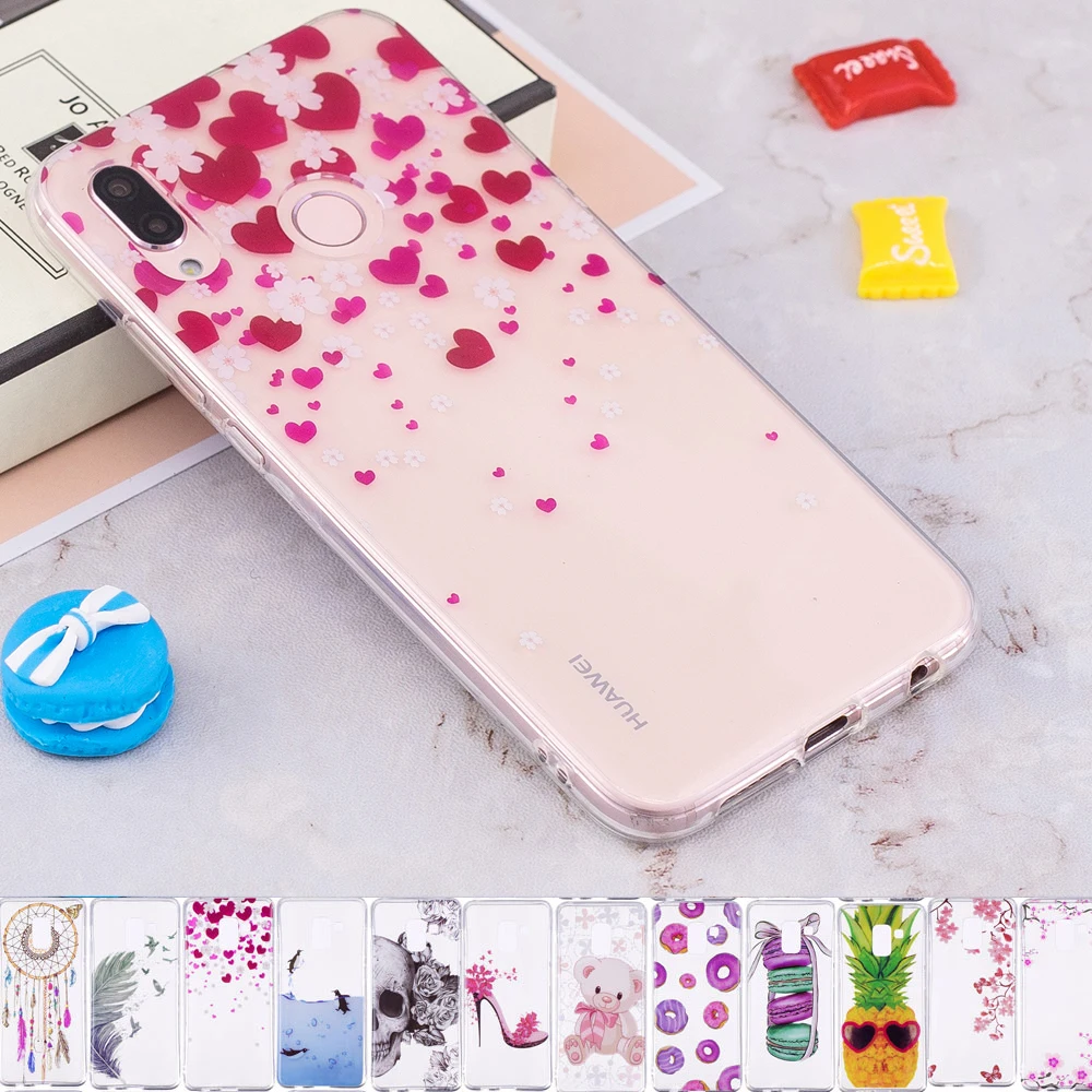 Чехол daxing для Huawei P20 Lite силиконовый чехол с цветами мягкий из ТПУ чехлы Capas |