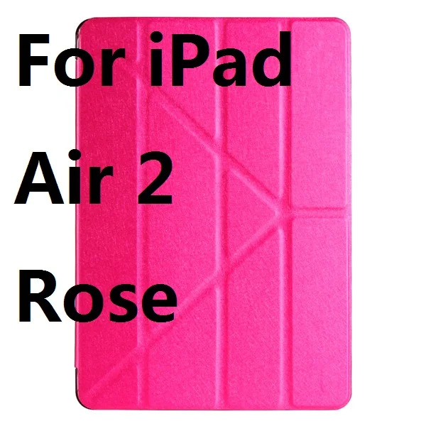 Многократный деформационный кожаный пластиковый защитный флип чехол для iPad Air 1 2 Pro 9,7 - Цвет: For iPad Air 2 Rose