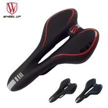 WHEEL UP Breathable Soft Bike Road Mountain Bike Seat Thick Pad Hollow Bike Saddle PVC Leather Comfortable Saddle