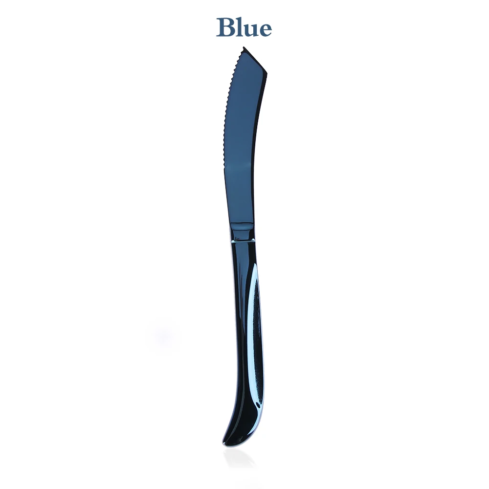 7 цветов из нержавеющей стали Радужный нож для стейка столовые приборы многоцветные домашние кухонные профессиональные инструменты - Цвет: blue