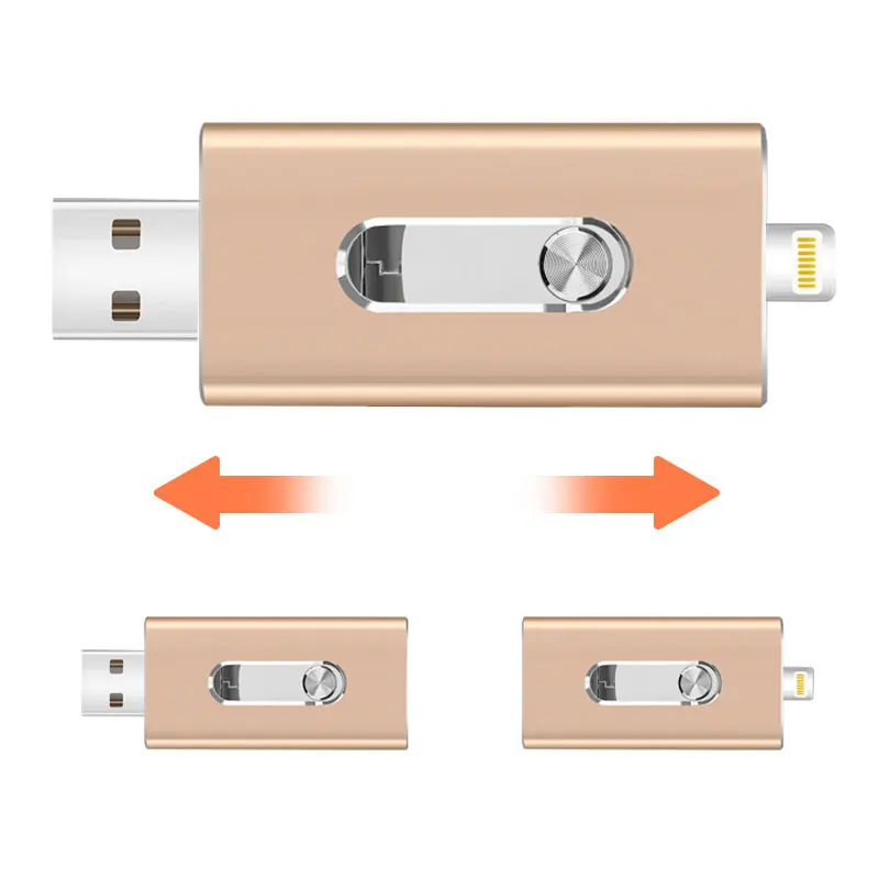 OTG USB флеш накопитель Richwell для iPhone X/8/7/7 Plus/6/6s/5/SE металлическая Флешка ipad HD карта