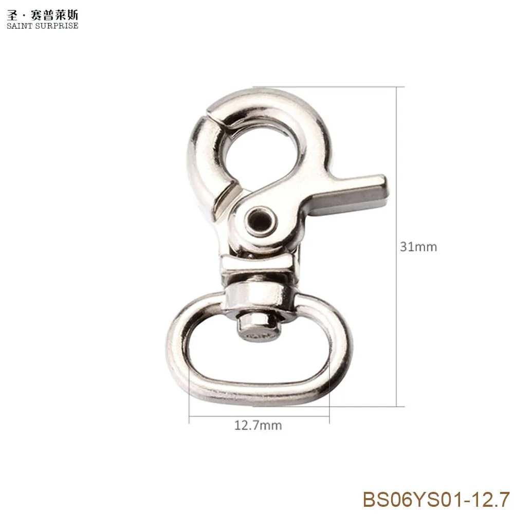 10Pcs 31mm Swivel Trigger Clips Snap Hooks Lobster Clasp Keychain Bag