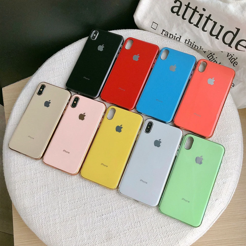 

For iPhone X XS MAX XR Case Plating TPU Back Cover for iPhone X 8 7 Plus Case 6 Plus Shell Ultra-thin Original Lmitation Covers