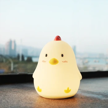 

Night Light Silent Snooze Sleeping Timer Chicken Home Decor Touch Sensing Digital Show Luminous Electronic Alarm Clock Creative