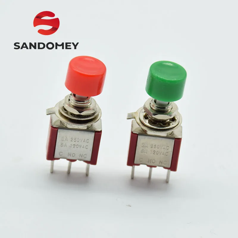 

5pcs 3Pin C-NO-NC 6mm Mini Momentary Automatic return Push Button Switch ON-(ON) 2A 250VAC/5A 120VAC Toggle Switches