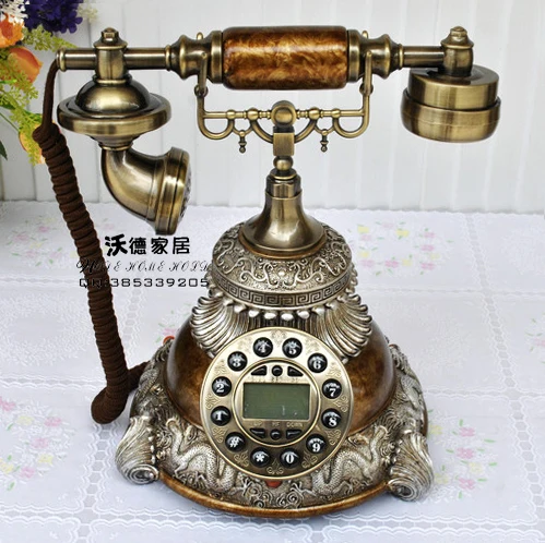

The new European style villa Shuanglongxizhu antique fashion imitation wedding gifts telephone Decoration home art household