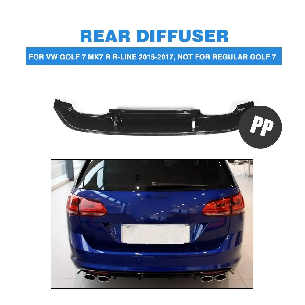 

PP Car Rear Bumper Lip Diffuser Spoiler for Volkswagen Golf 7 VII MK7 R Rline Bumper 2014 - 2017 Non Standard Bumper