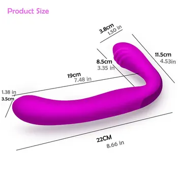 Khalesex Strapless Strapon Dildo Vibrator for Women 30 Speeds Silicone G Spot Clitoris Double Vibrating Adult Sex Toys for Woman 3