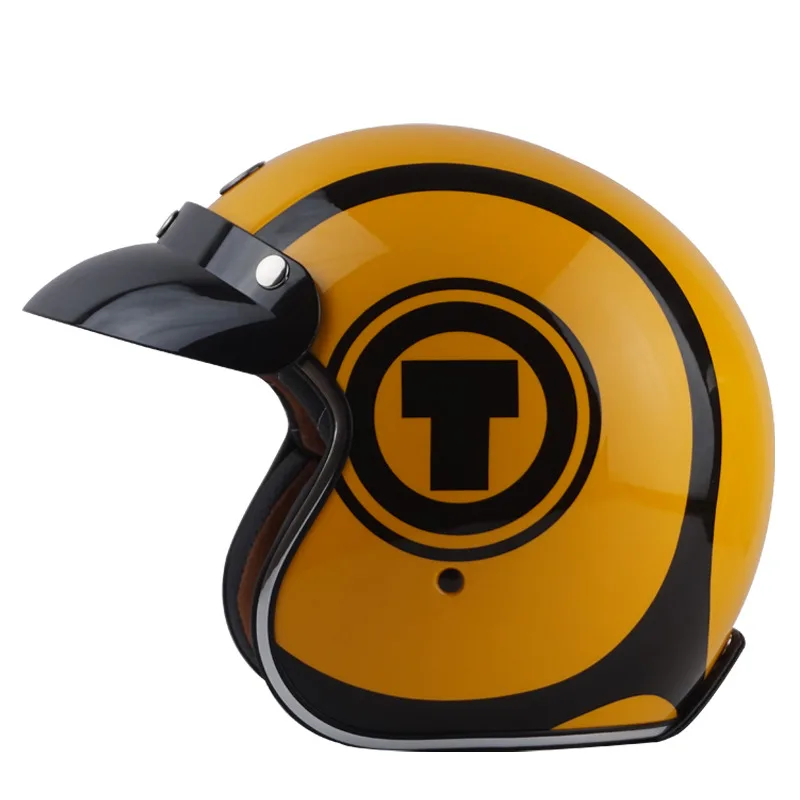 TORC T57 винтажный мотоциклетный шлем 3/4 с открытым лицом Ретро гоночный мото rbike шлем Круизный скутер Vespa DOT moto шлемы - Цвет: 4