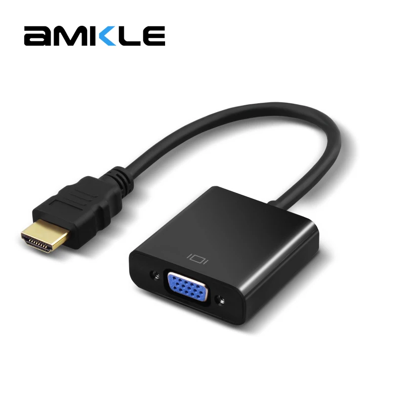 Amkle адаптер HDMI VGA HDMI мужчина к VGA Женский видео конвертер 1080 P цифровой аналоговый аудио для ПК ноутбук планшетный проектор