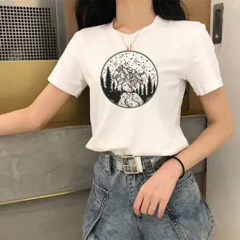 

Starry Mountain Peak Cosmic Belief Harajuku T Shirt Fashion Japanese Streetwear Tshirt Hipster Aesthetic Women's Shirts T-shirt