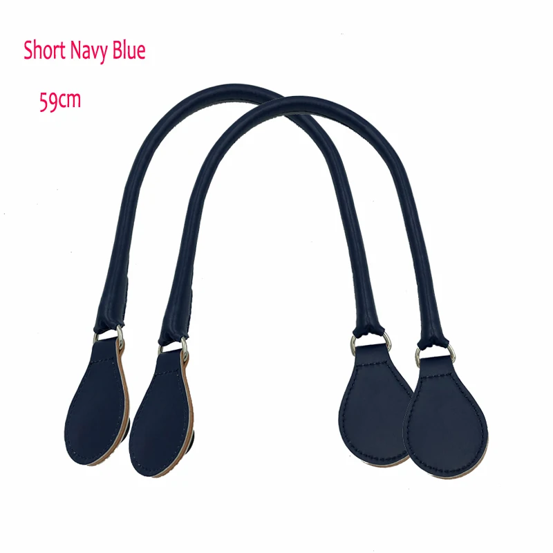 Короткая Длинная полиуретановая круглая ручка ремня с d-образной пряжкой капли для города шик Obag корзина ведро Классическая мини женская сумка O сумка сумки - Цвет: Short Navy Blue