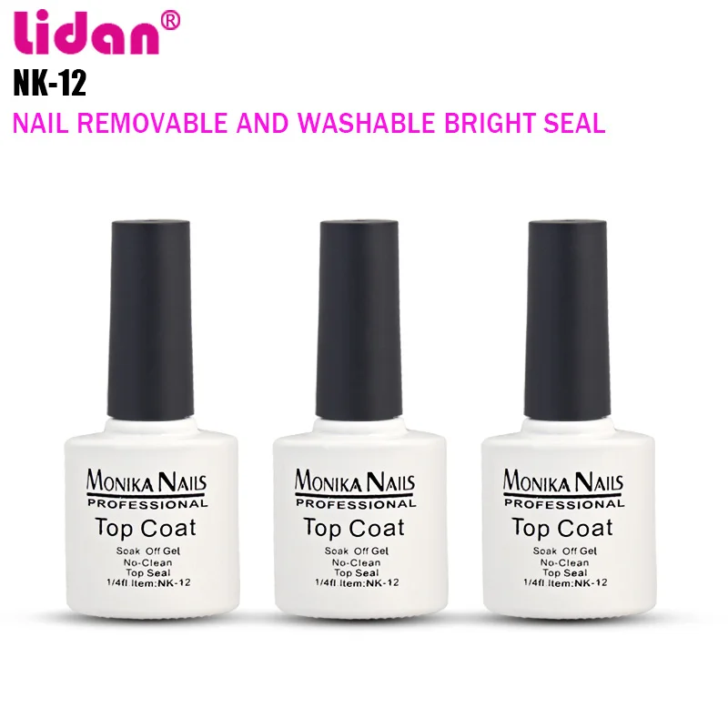

LIDAN NK12 Nail Removable and Washable Super Bright Seal 8ML for UV Phototherapy Nail Polish Long-lasting Color Protection