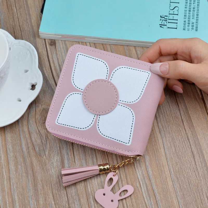 Women wallet Leather Luxury Brand Famous Crown Women Wallets flower Purses Female Short Coin Zipper Purse Credit Card Holder 493