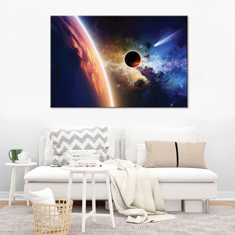Planet Earth Cosmic Space Canvas Poster