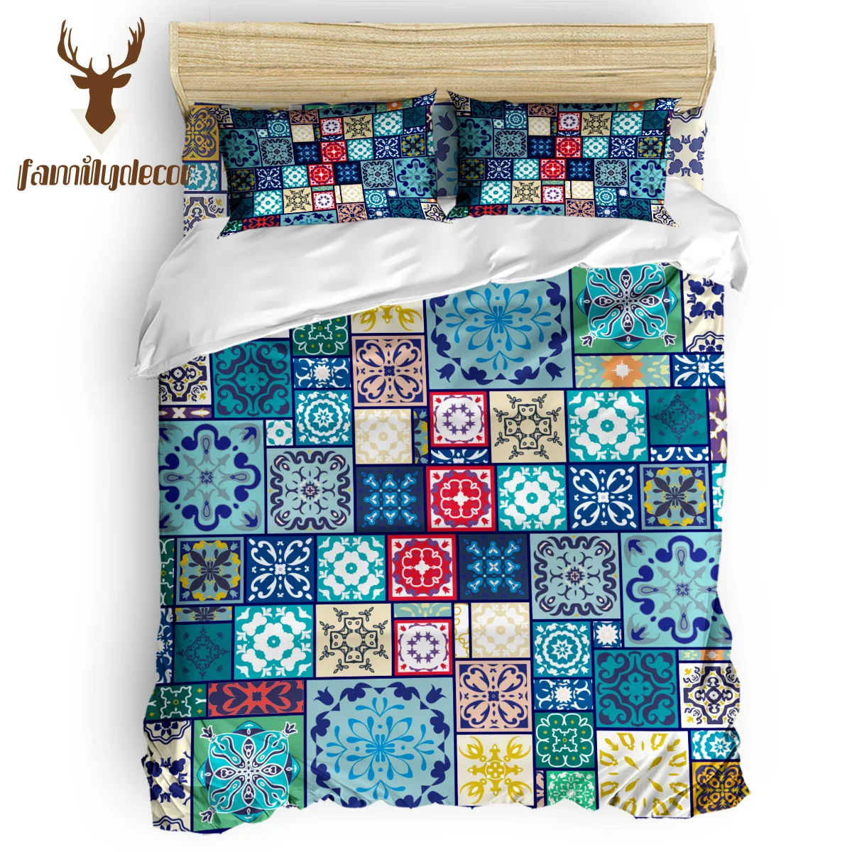 

FamilyDecor Chilled pattern Bedding Set Luxury Comforter Bedding Sets 3D King Size Red Blue Cotton DHL Free Shipping