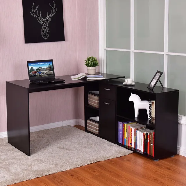 Goplus Rotating L Shape Computer Desk Corner Pc Laptop Table Writing Goplus Rotating L Shape Computer Desk Corner Pc Laptop Table Writing Study Workstation Modern Office Home Hw56377