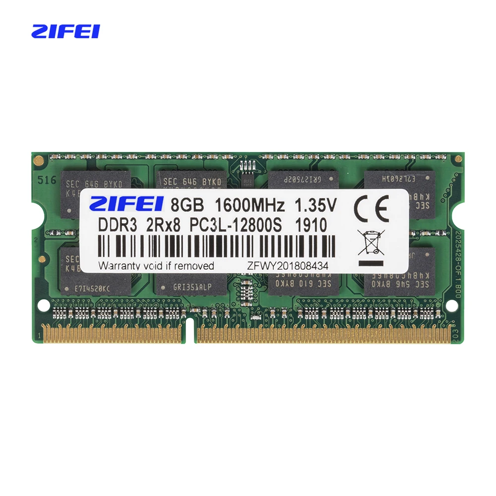 Цена ZIFEI DDR3L 8 ГБ 4 ГБ 1600 1333 МГц 1,35 в ноутбук sdram so dimm оперативная память