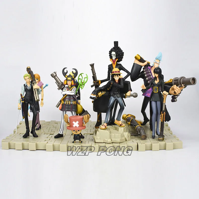 9pcs Set One Piece The Straw Hat Pirates Pvc Figure New No Box One Piece Collectibles
