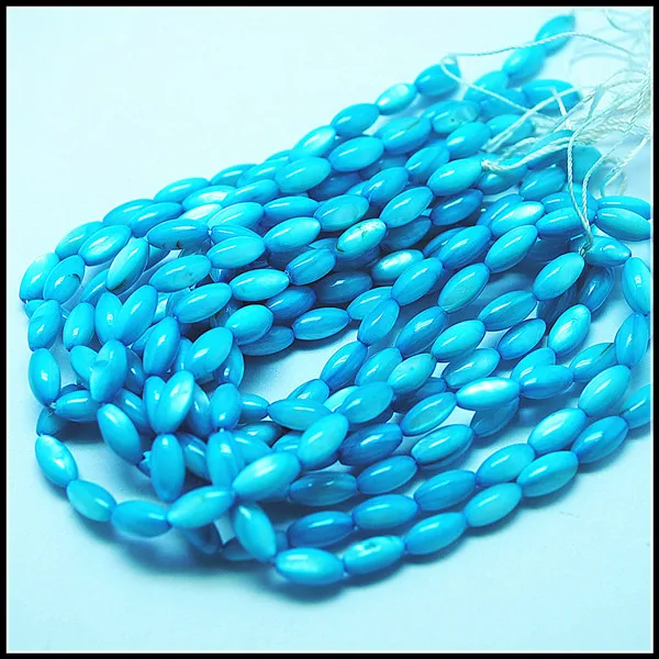80 шт стеклянные бусы мать жемчуг в форме риса из натурального жемчуга бусы для Модные женские ювелирные изделия делая размером 5x10 мм - Цвет: Light Blue