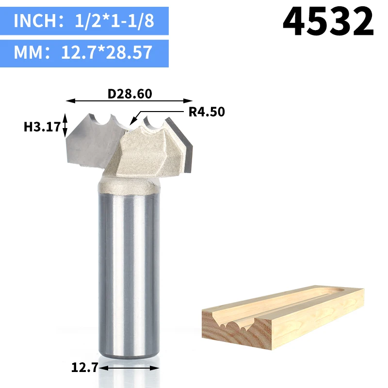 HUHAO 1 шт. 1/" хвостовик профессионального класса двойной дуги Дракон шаровые биты круглый над фрезом для деревообработки гравировальный станок - Длина режущей кромки: 4532