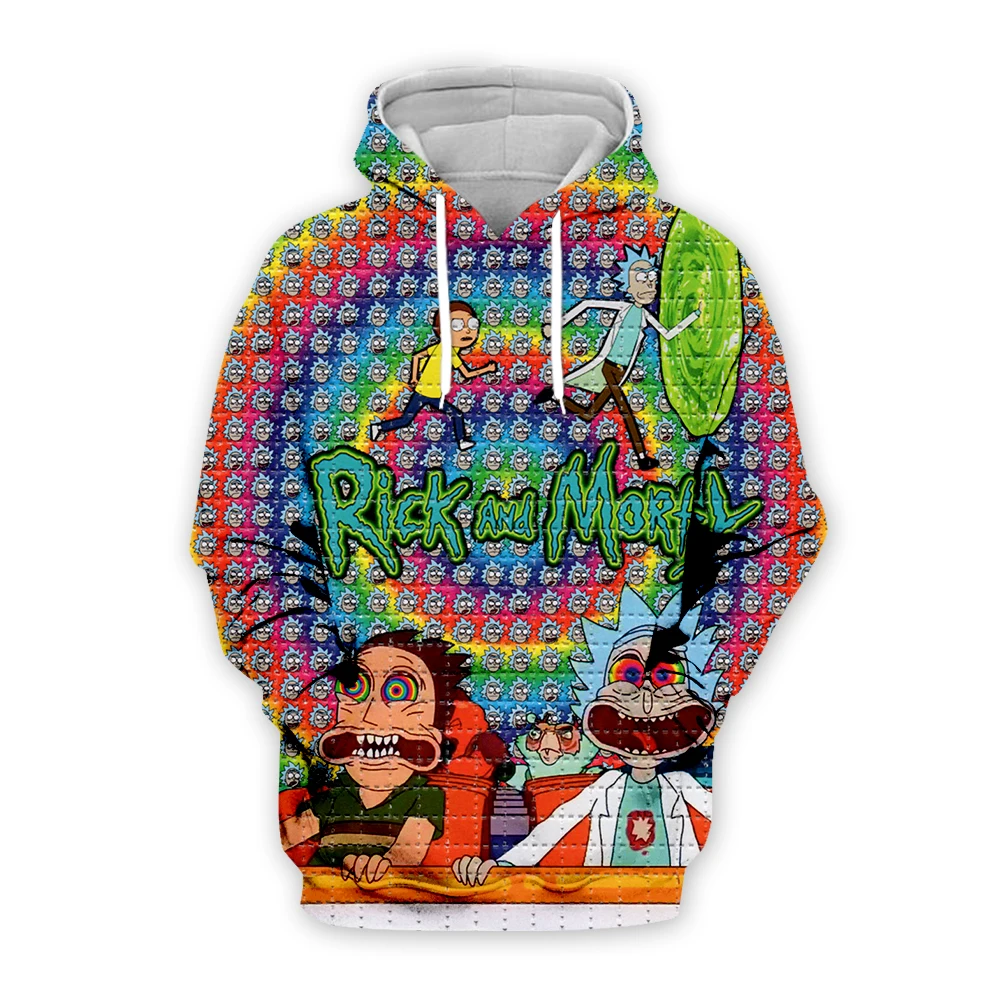 

New collage Rick and Morty print Hoodies 3D Sweatshirt Unisex LSD Blotter Art Men Casual Tracksuit Pullover DropShip Streetwear