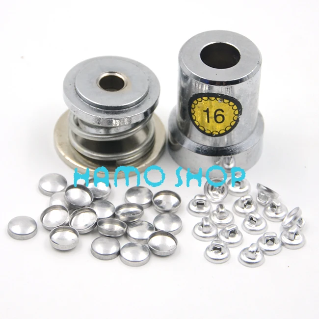 

100Set/Lot Aluminum Round Fabric Covered Cloth Button With One Tool Metal Jewelry Accessories for Handmade DIY Free Shipping #16