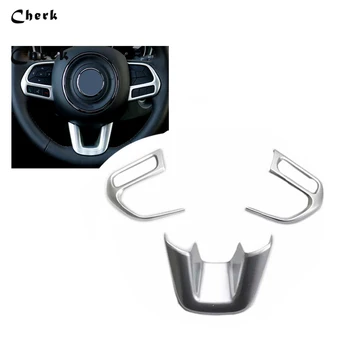 

3pcs For Jeep Compass 2017 2018 ABS Chrome Car Styling ABS Steering Wheel U Frame Cover Decoration Trim Accessories