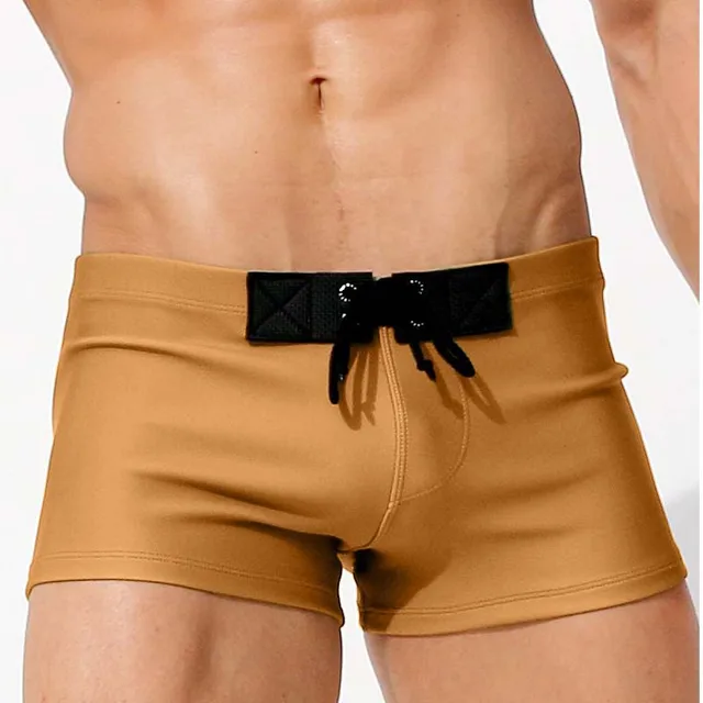 Brand Super Soft Swimwear men Nylon Solid Sunga Swimming trunks Boxer