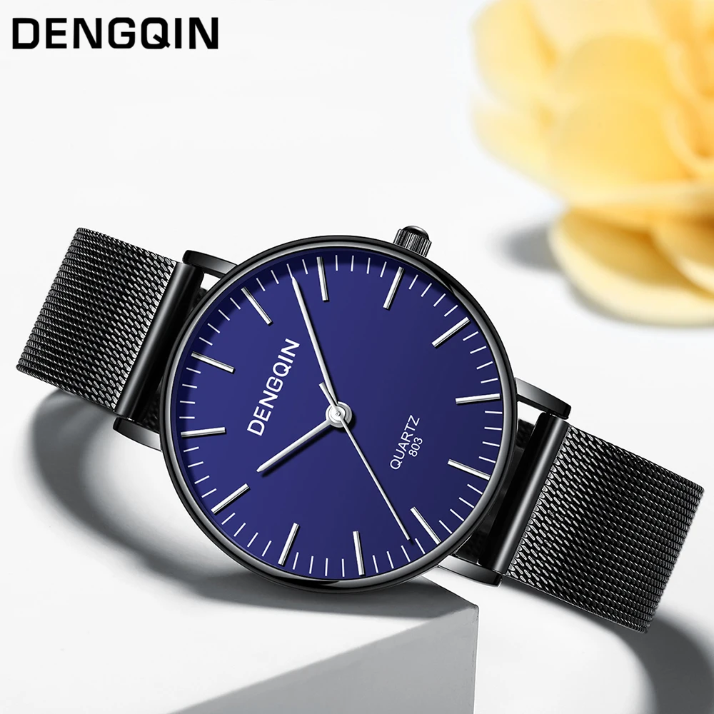 

Women's Watch Simple Design Quartz Top Brand Luxury Watch DENGQIN Stainless Steel Waterproof Ultra-thin 8MM Fashion Colock