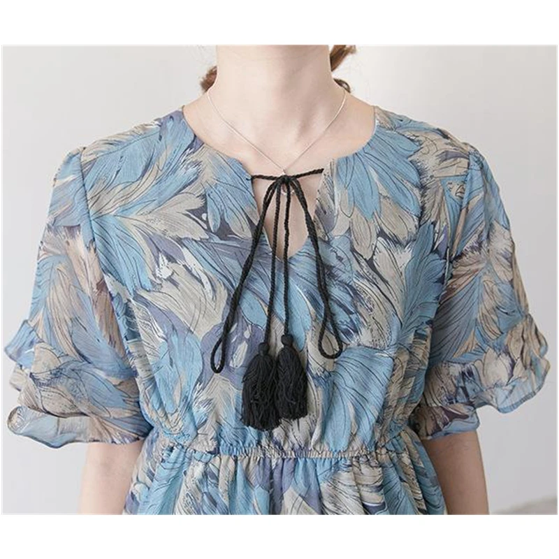 Summer dress for pregnant women ruffled sleeve chiffon loose pregnant dress Vestido de embarazada elegant maternity dresses 2018