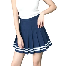 Женская юбка в складку в консервативном стиле Harajuku Kawaii Мини юбки Лолита полосатая школьная форма Saia Faldas юбка женская SK5011