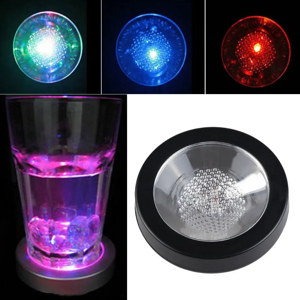 2017 hot color changing led coaster flashing light drink bottle cup coaster decoration for christmas halloween new year - Halloween Light Bulbs 2017 hot color changing led coaster flashing light drink bottle cup coaster decoration for christmas halloween new year - Halloween Light Bulbs