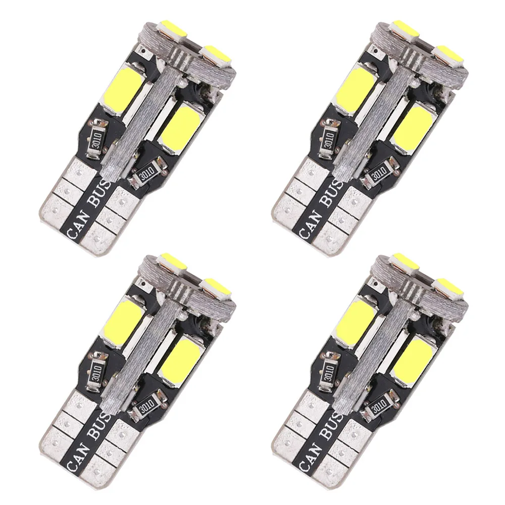 4pcs Car Styling T10 LED Canbus W5W 10 leds 5730 SMD Bulb White 12V 6000K Interior Signal Lights for Parking Side Lamp | Автомобили и