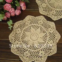 30 см x 30 см ручной работы хлопок крючком салфетка Ручная крючком коврик, пусковая площадка чашки, 12 шт./лот