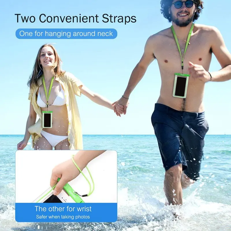 Mpow Universal Waterproof Phone Pouch Case IPX8 Cellphone Bag with Wrist Strap for iPhone X XS 8 8S 7 6 6inch Phone Diving bag   (15)