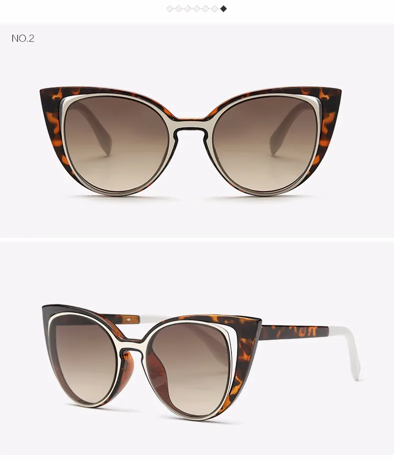 Женские солнцезащитные очки AEVOGUE, новинка, сшивание, цвет дужки, металлические петли, солнцезащитные очки «кошачий глаз», фирменный дизайн, UV400, AE0344