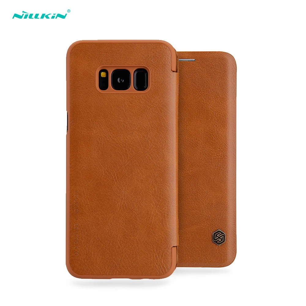 case for samsung galaxy s8 case cover 5.8 inch Nillkin vintage Qin flip cover PU Leather plastic wallet phone bag s8 cover capa cases-for-s8+