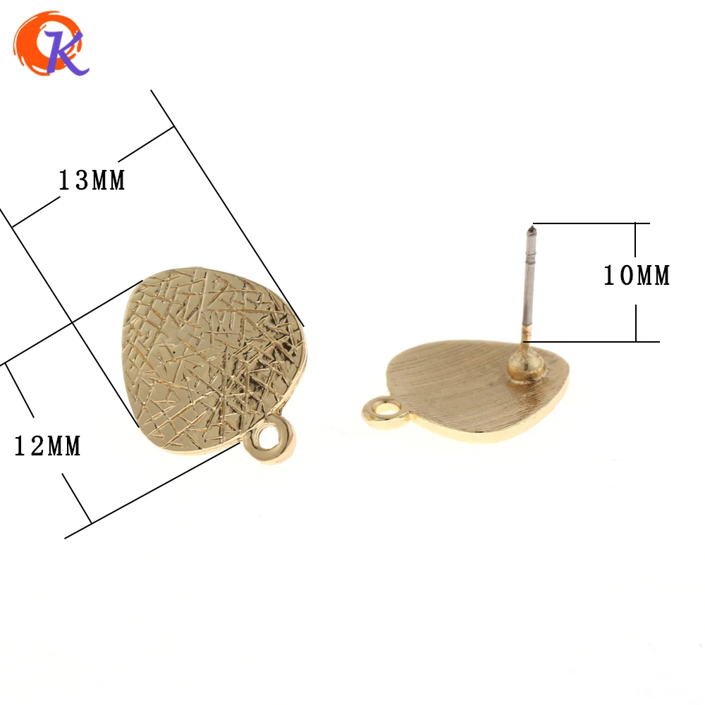 Cordial Design 100Pcs/Lot 13*12MM Gold Color Geometric Shape Zinc Alloy Earrings Base Accessories For Hand Made Earrings DIY Jewelry Findings