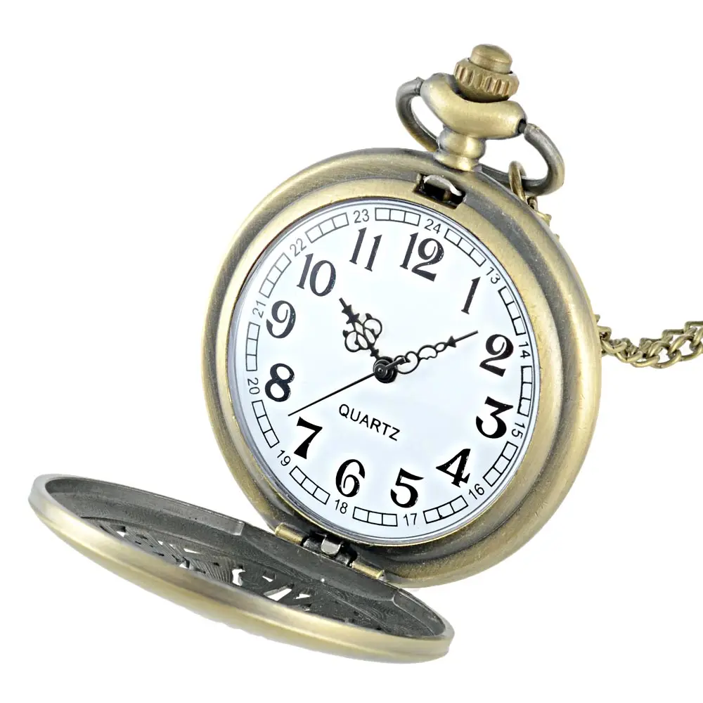 Новая Мода Алиса в стране чудес полые Кварцевые цепочки для карманных часов винтажные мужские женские бронзовые кулон ожерелье часы подарок