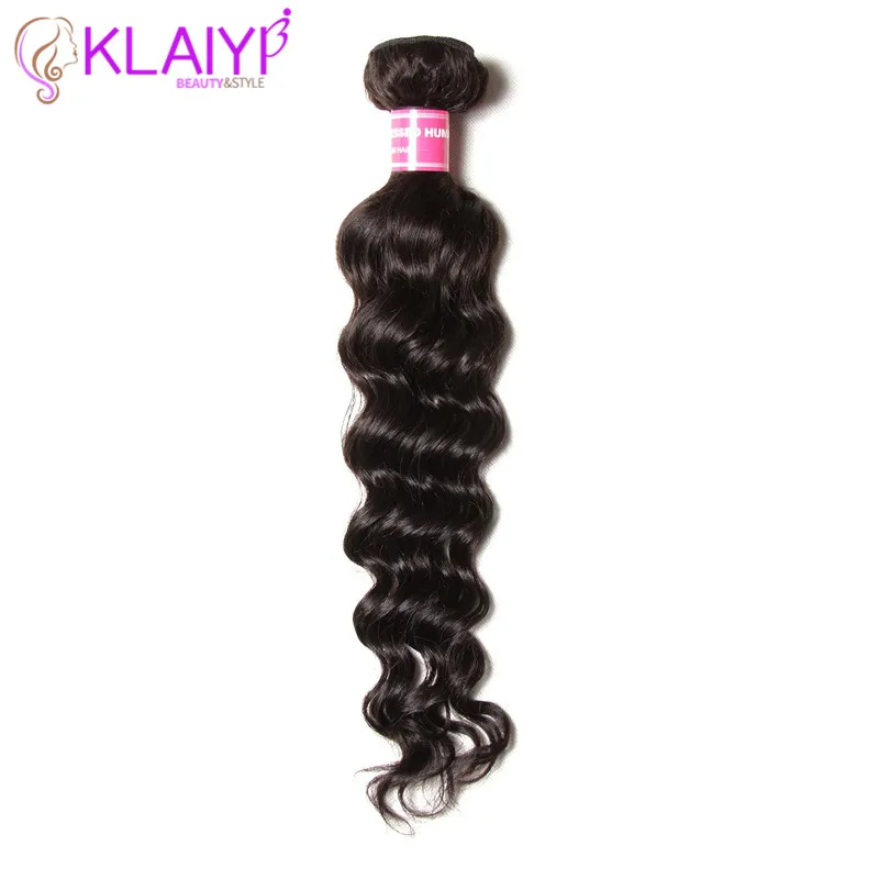 KLAIYI Natural Curl Hair Weave Bundles 1 Piece Remy Human Hair Weaving Natural Color 8-26 Inch Dyeable Free Shipping