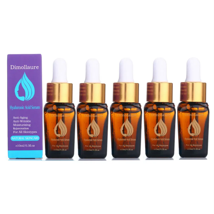 5pcs Dimollaure Hyaluronic Acid Serum Anti-Aging Moisturizers Whitening Skin Care Friming Lifting Face Essence