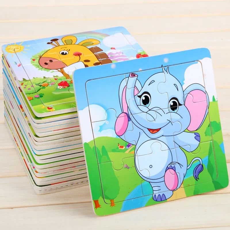 

Animal Series Wood Puzzle Butterfly Koala Tiger Cat Bee Dog Rabbit Cartoon Jigsaw Good For Kids Puzzles Toys For Children Gifts