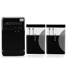 2pc BL-5C bateria + ładowarka ścienna dla Nokia 1112 1208 1600 1100 1101 n70 n71 n72 n91 e60 BL5C BL-5C zapasowa bateria zapasowa