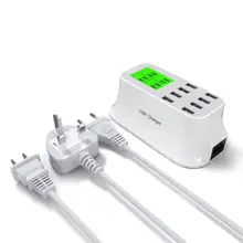 8 портов USB адаптер питания умный светодиодный дисплей станция Быстрая зарядка настенное зарядное устройство