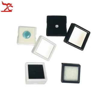 

Wholesale 35Pcs Plastic Jewelry Display Box Square Diamond Box Stud Earring Gem Storage Organizer Gift Box White Black 3*3*2cm