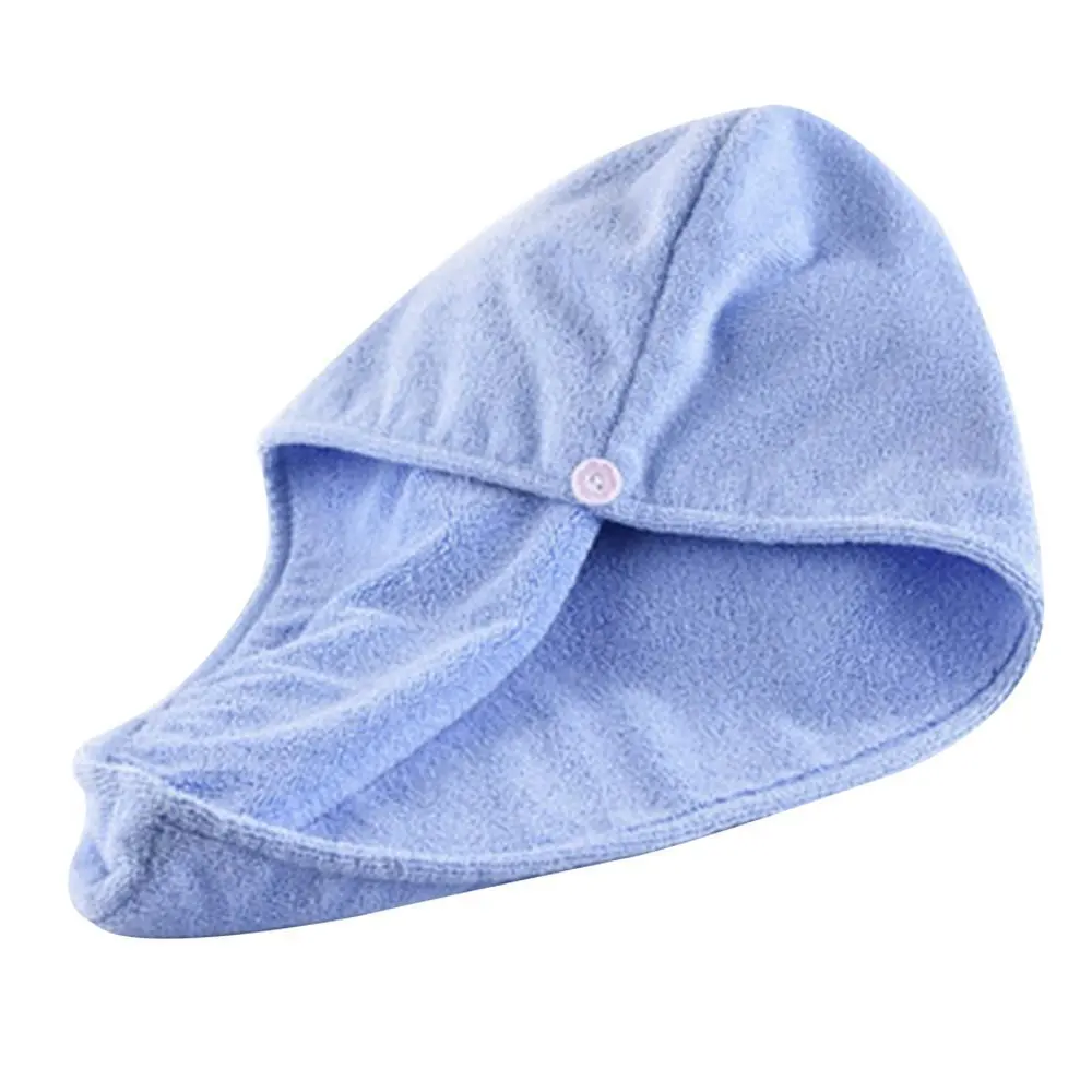 New Magic Microfiber Hair Fast Drying Dryer Towel Thickened Microfiber Dry Hair Cap Bath Wrap Super Absorbent Shower Cap - Цвет: Синий