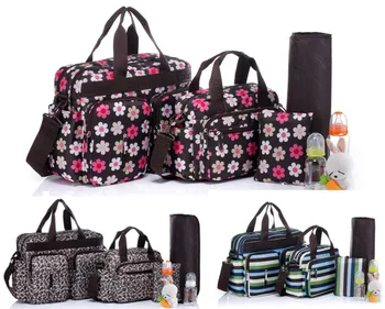 

Free Shipping! Waterproof Multi-function 5PCS Baby Nappy Changing Diaper Bag Set--BS005