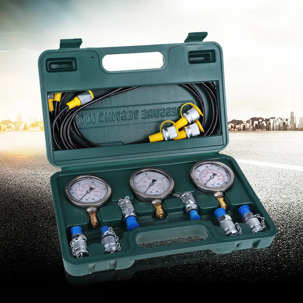 Hydraulic Pressure Test Kit Excavator Hydraulic Pressure gauges with Testing Hose Coupling and Gauge for Construction Machinery Hydraulic Pressure Test Hydraulic Pressure Test Kit Excavator Hydraulic Pressure gauges with Testing Hose Coupling and Gauge for Construction Machinery Hydraulic Pressure Test