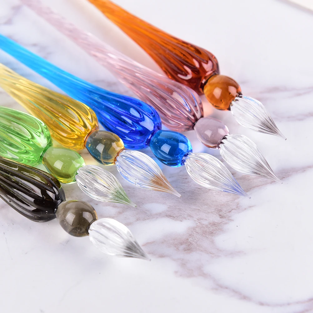Crystal 1Pc Glass Dip Pen Signature Pen Fountain Pens Bussiness Offices School Stationery Overvalue Glass Pen Writing appliances